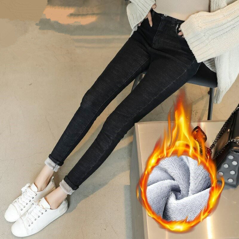 Women Thermal Jeans Winter Snow